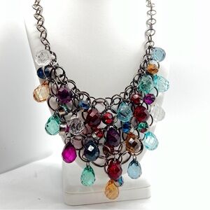 Sparkly Multi Color Bib Necklace